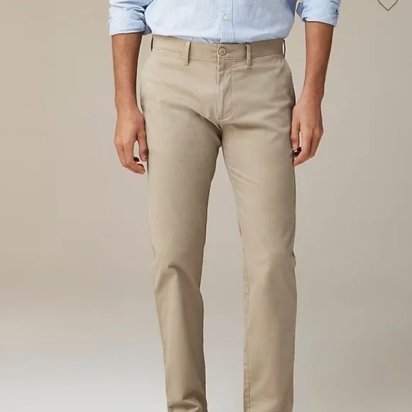 NWT J Crew Men’s Size 44 x 34 484 Slim-fit stretch chino pant Khaki - Picture 8 of 9